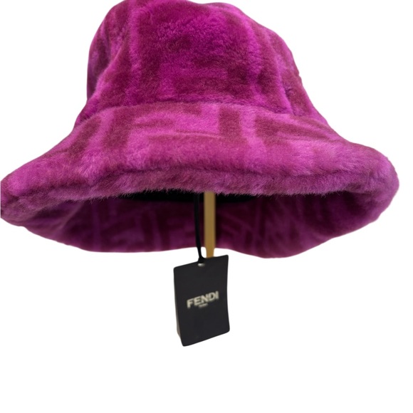 Fendi Accessories - Fendi Women's NWT Vibrant Magenta/Logo Hat in Bouganville - Medium 58cm